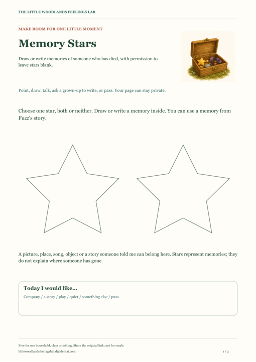 Preview of Memory Stars, with illustrations and activity guidance