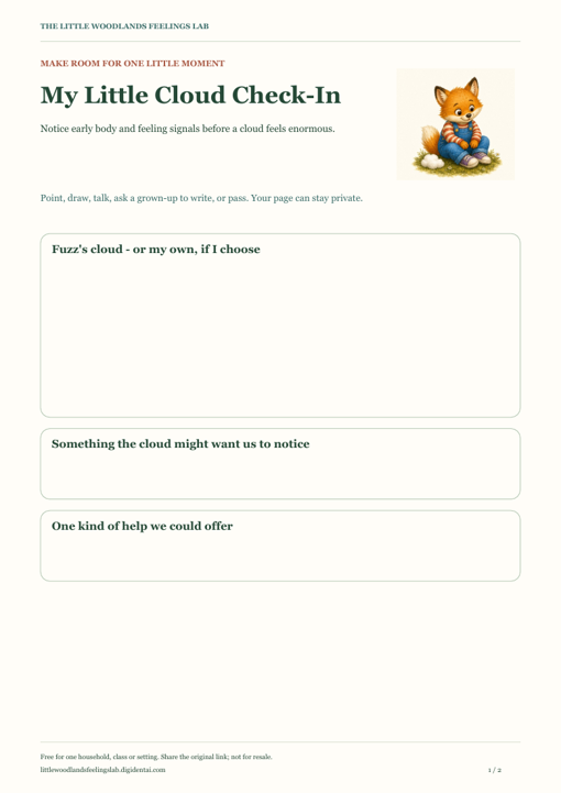 Preview of My Little Cloud Check-In, with illustrations and activity guidance