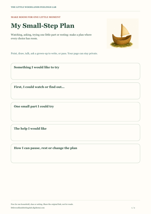 Preview of My Small-Step Plan, with illustrations and activity guidance