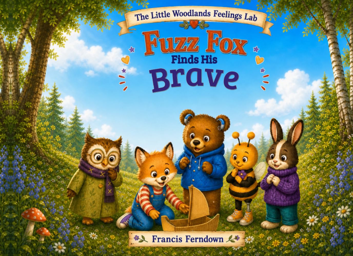 Fuzz Fox Finds His Brave by Francis Ferndown: Fuzz and his woodland friends gather around a little boat